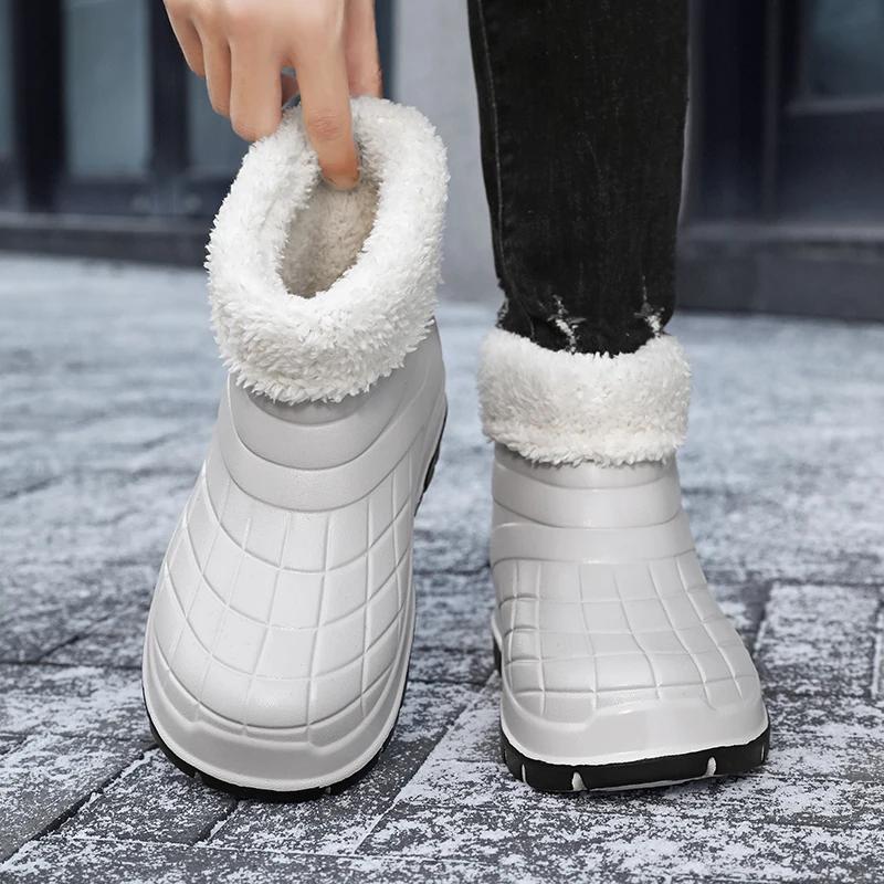 Зимняя минималистская защитная обувь для мужчин и женщин, популярная универсальная двухцветная пара высоких зимних ботинок, дождевая обувь