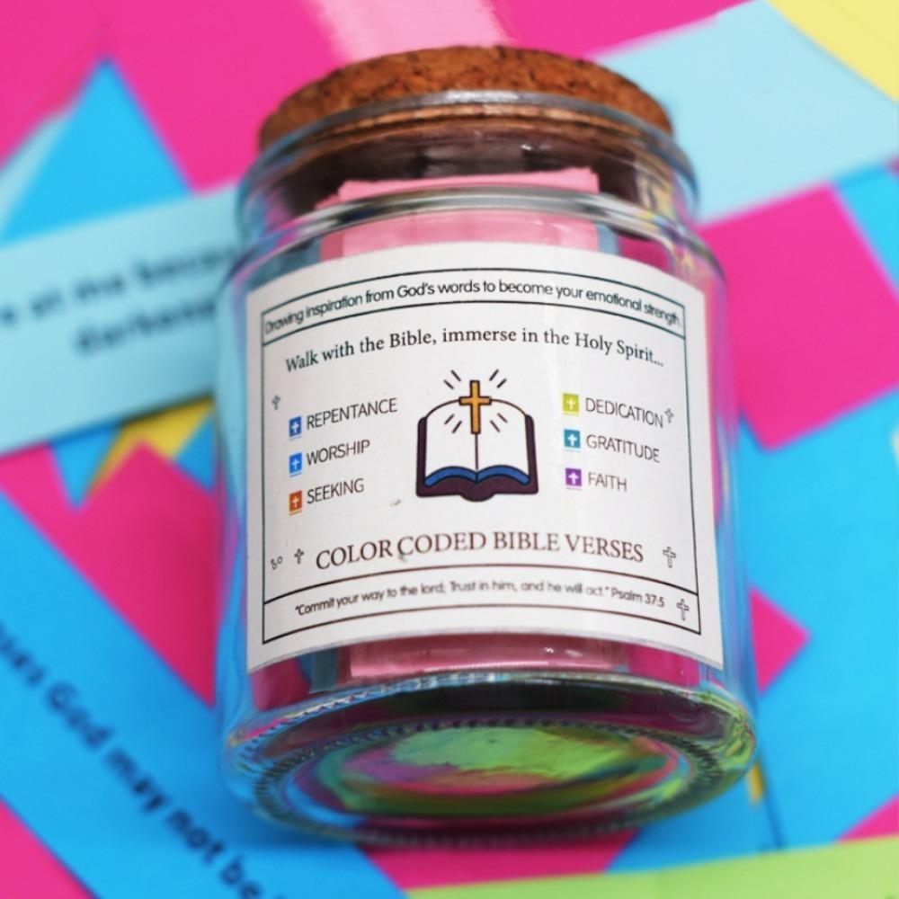 Colorful Bible Verses Jar Emotions And Feelings Different Moods Scripture Cards Christian Cards Jar Handmade Christmas Gifts
