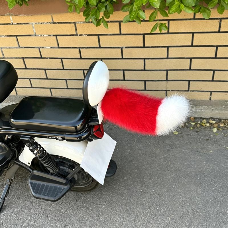 Remote Control Electric Car Tail Electric Bicycle Tail Wagging Moving Rechargeable Plush Animal Tail Auto Motorcycle Decoration