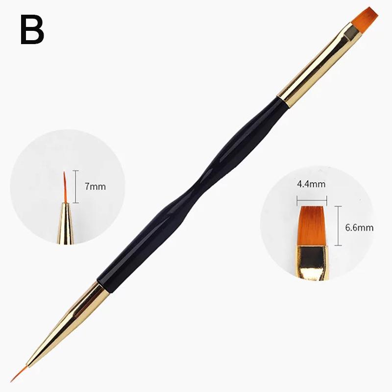 Набор кистей для дизайна ногтей с французской полоской, ультратонкая ручка для рисования линий, двойной конец, кисти для рисования УФ-гелем, маникюрные инструменты