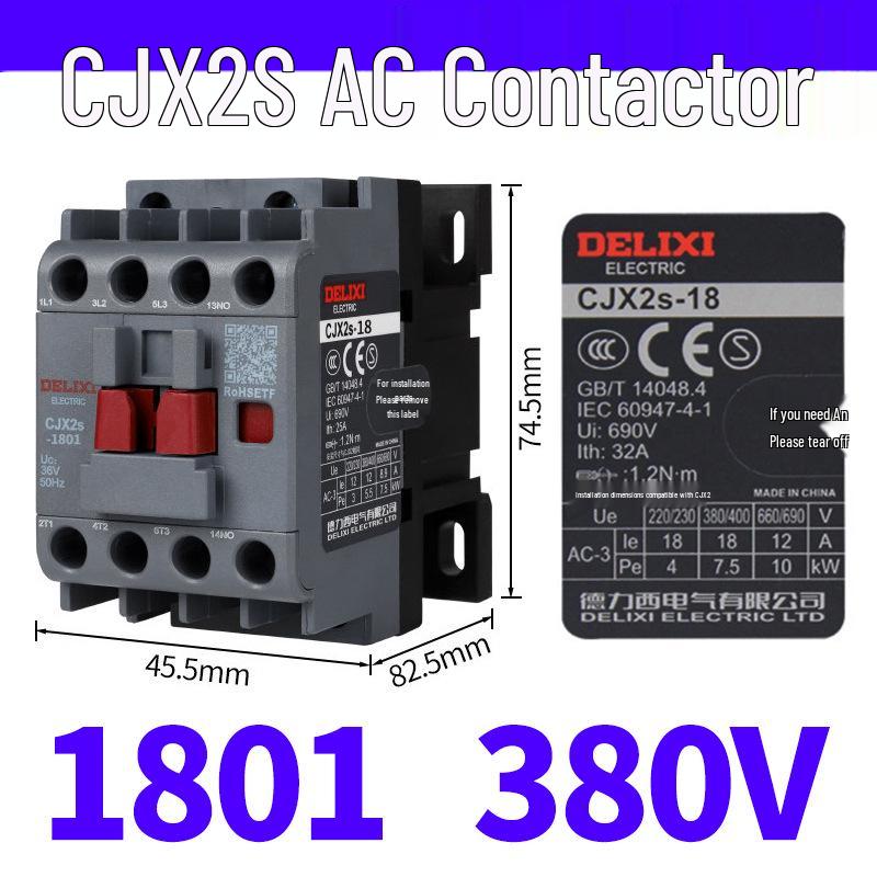 Контактор переменного тока DELIXI CJX2S 1810 1801 1811 - Напряжения: 220В, 380В, 110В, 36В, 24В.