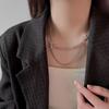 Трендовое двухслойное ожерелье из циркония для женщин — обязательная цепочка на ключицу 2025 года