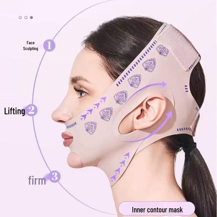 Бандаж для подтяжки лица V-Face: Подтягивающая и моделирующая ночная маска для носогубных складок и второго подбородка