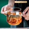 Жаропрочная стеклянная кастрюля с двойными ручками