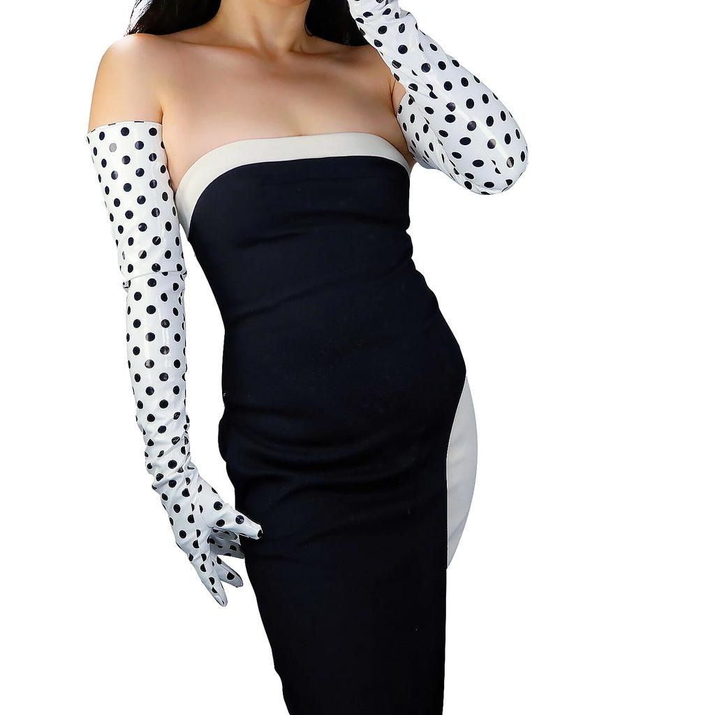 DooWay 70 см Красные ДЛИННЫЕ Кожаные ПЕРЧАТКИ Искусственная Овчина Овчина Свадебная Мода Косплей Хэллоуин Костюм Вечерний Оперный Перчатка