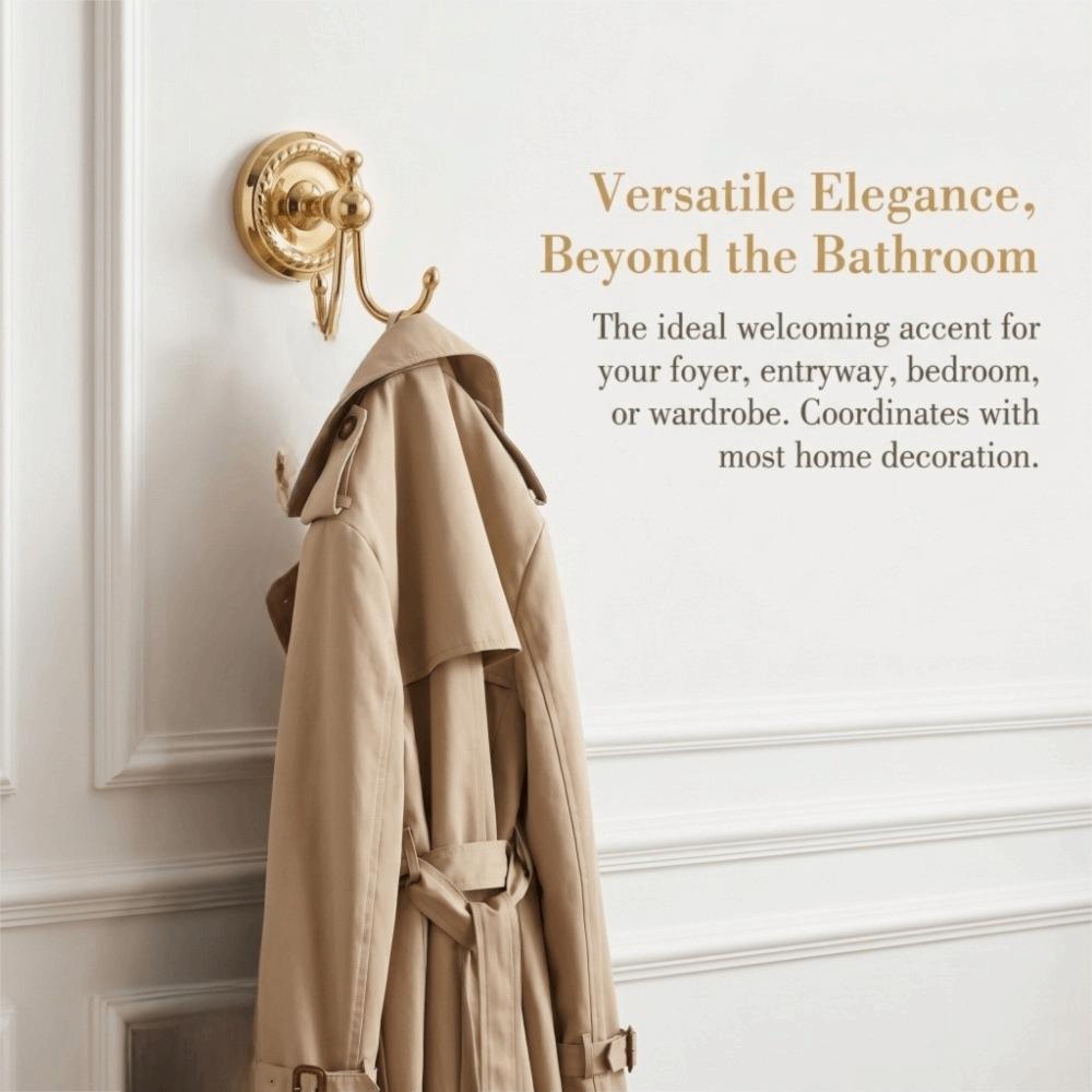 Durable Coat Hook Copper Towel Hook Retro Style Robe Hook Hanging Accessories