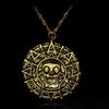 Pirates Of The Caribbean Necklace For Men With Gold Finish And Skull Charm Suitable For Gifts