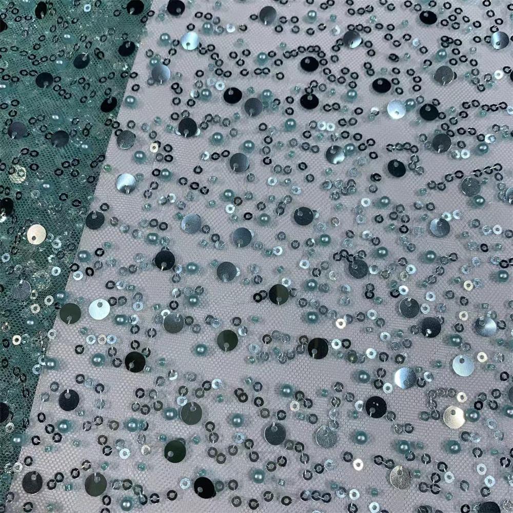 Роскошное французское сетчатое кружево с бисером Ткань 2025 Высокое качество Африканское Нигерийское Кружево с пайетками Кружево для женских свадебных платьев для вечеринок Шитье