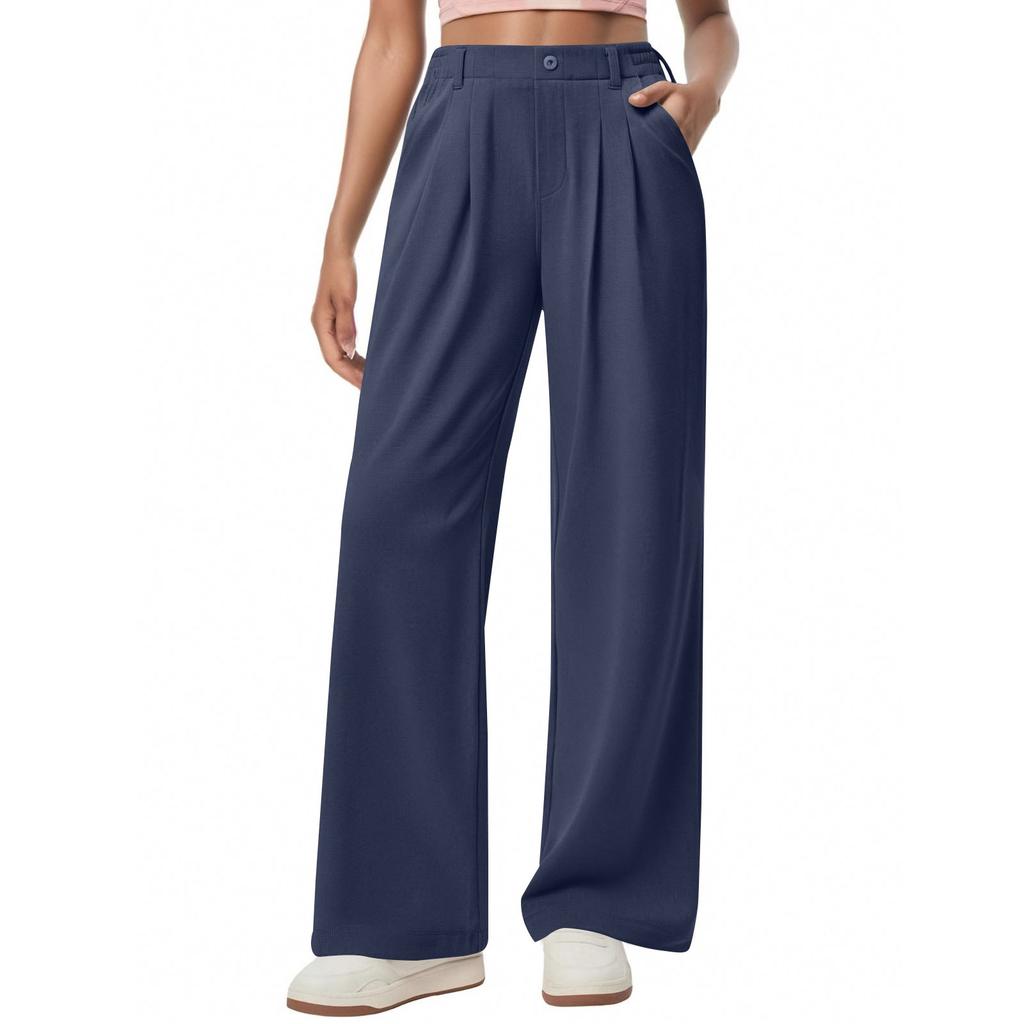 Women's Stylish High-waisted Button-down Casual Wide-leg Pants