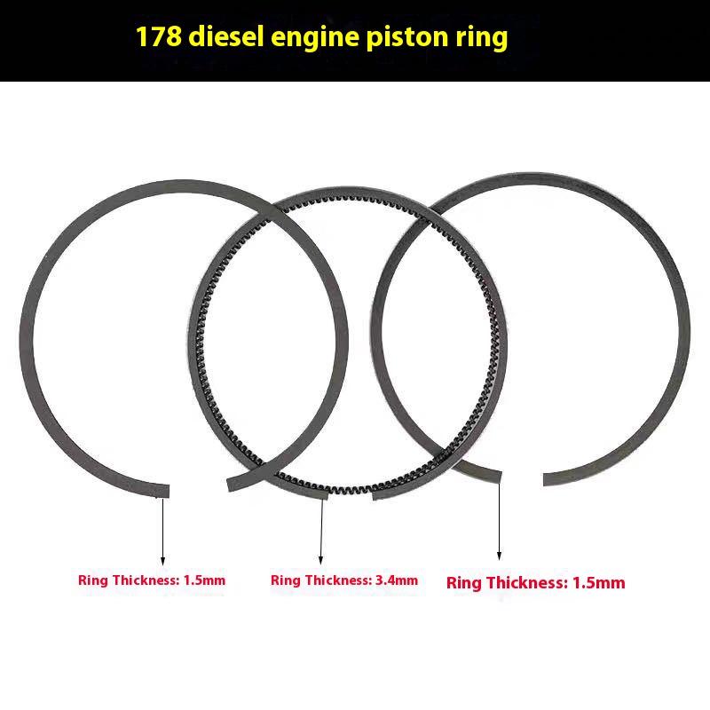 3 шт./компл. Поршневые кольца подходят для одноцилиндровых дизельных двигателей 168F 170F 173F 178F 186F 188F 192F Генераторы 2 кВт 5 кВт 6 кВт 7 кВт 8 кВт Запчасти