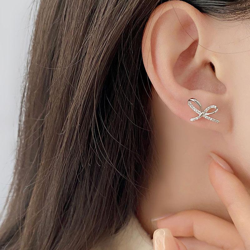 French Bow Earrings New Year Trendy Earrings Niche Design Earrings for Women