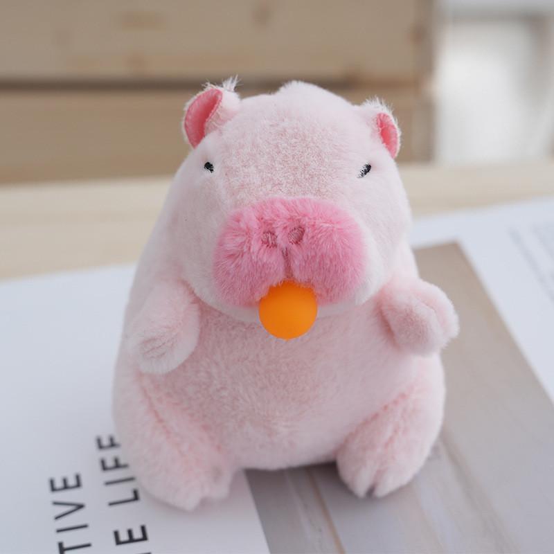 Cute Cartoon Capybara Keychain Plush With Bubble Blowing Fun Backpack Accessory