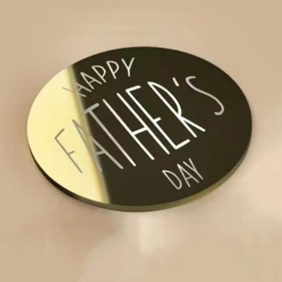 10 шт., топперы для торта с надписью «День отца», резные круглые буквы «С Днем отца», акриловые украшения для кексов, декор для вечеринки
