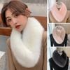Solid Color Wide Warm Clip Buckle Scarf Women Winter Faux Fur Scarf Neck