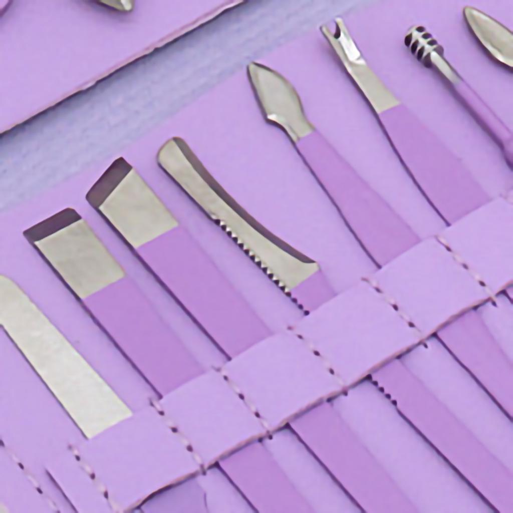 16pcs Steel Nail Clippers Set Steel Manicure Set Professional Pedicure Grooming Kit Purple