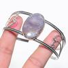 Natural Russian Dendritic Gemstone 925 Sterling Silver Cuff Bangle Adj l5F73