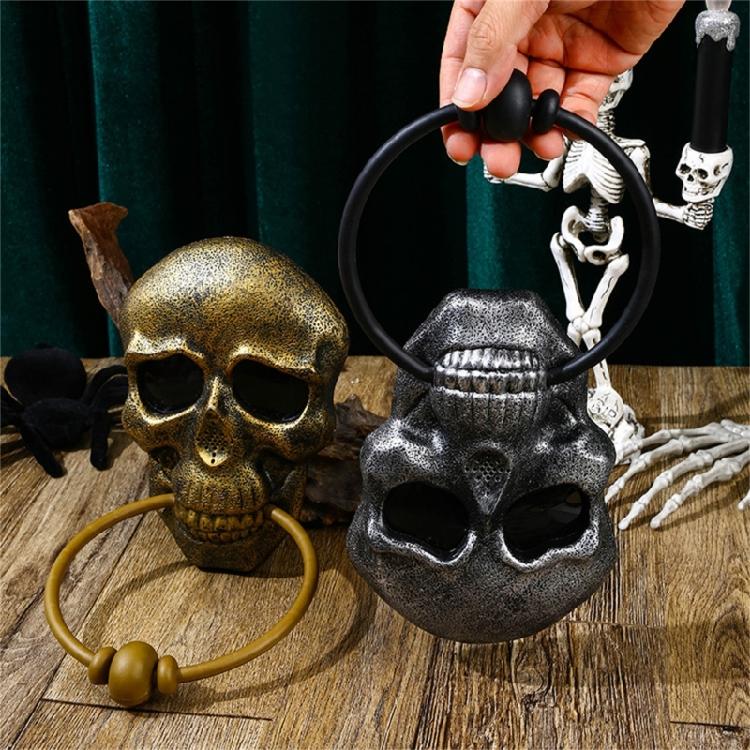 3D Настенный молоток-стучалка в виде черепа Декорация для стены Готический Череп Скелета Искусство черепа