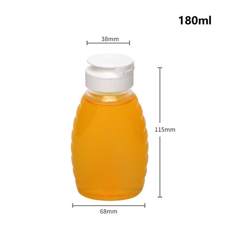 180ml Plastic Honey Squeeze Bottle portable Salad /Oil Dispensers Flip Cap Refillable Condiment Leak Proof Squeezable Bottle