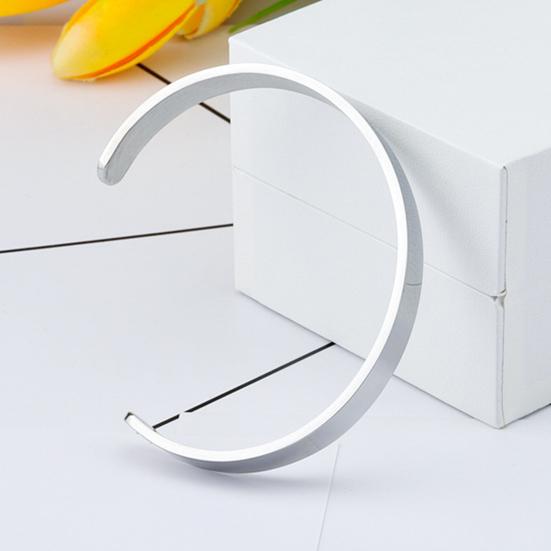 Мужской браслет, гладкий регулируемый однотонный браслет из нержавеющей стали, женский браслет, украшение для взрослых