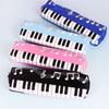 Creative Musical Note Piano Stationery Pouch Student Pencil Case Square Single Layer Oxford Cloth Pen Bag for Girls Boy