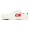 Comme Des Garçons Play X Chuck 70 Low Milk 2023 Unisex Sneakers Cream White High-Risk-Red A08795C
