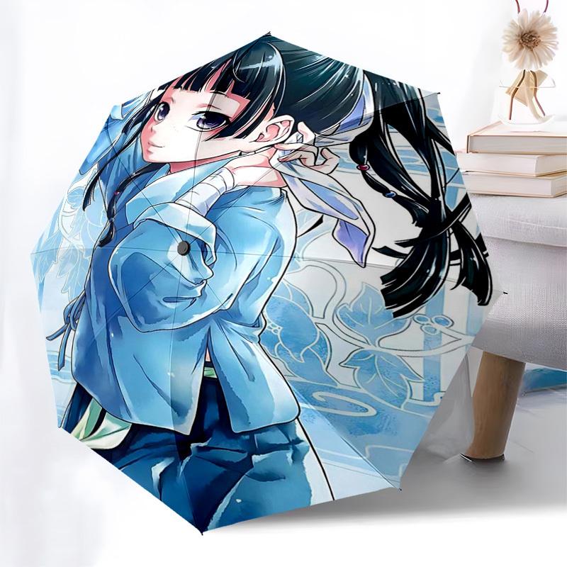 1pc Outdoor Umbrella with Anime Character Design - Automatic Opening/Closing, Portable 3-Fold Design, 8-Rib Iron Frame - Perfect Gift for Fans, T
