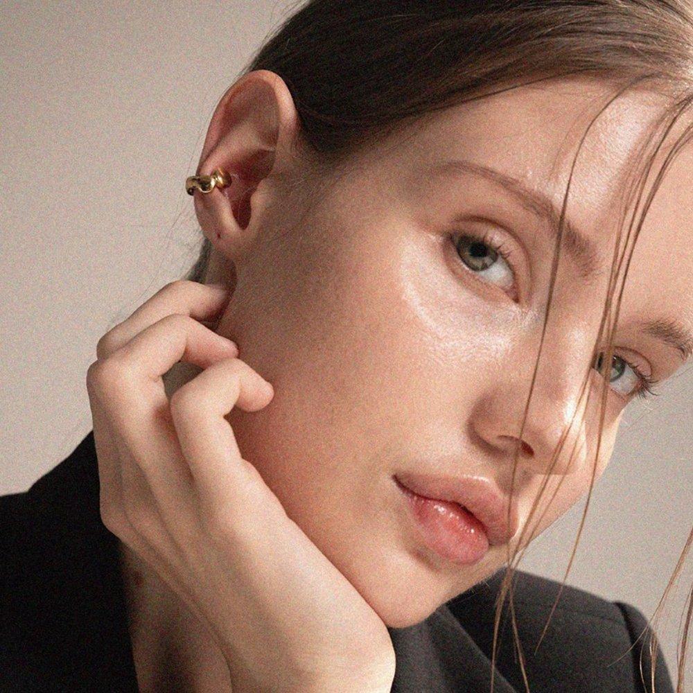 J-Nui Jay Bubble Ear Cuff 14K Gold Plated