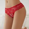 Fashion Women's Knickers Plus Size Lace See-Through Thong Panties Open Crotch Sexy Lingerie Crotchless