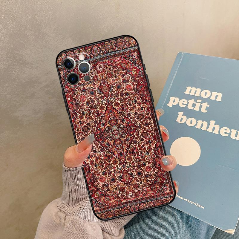 Retro Ethnic Carpets Turkish Rug Funda For IPhone 18 14 12 11 13 15 16 Pro Max Mini X XS XR Plus Phone Case Cover