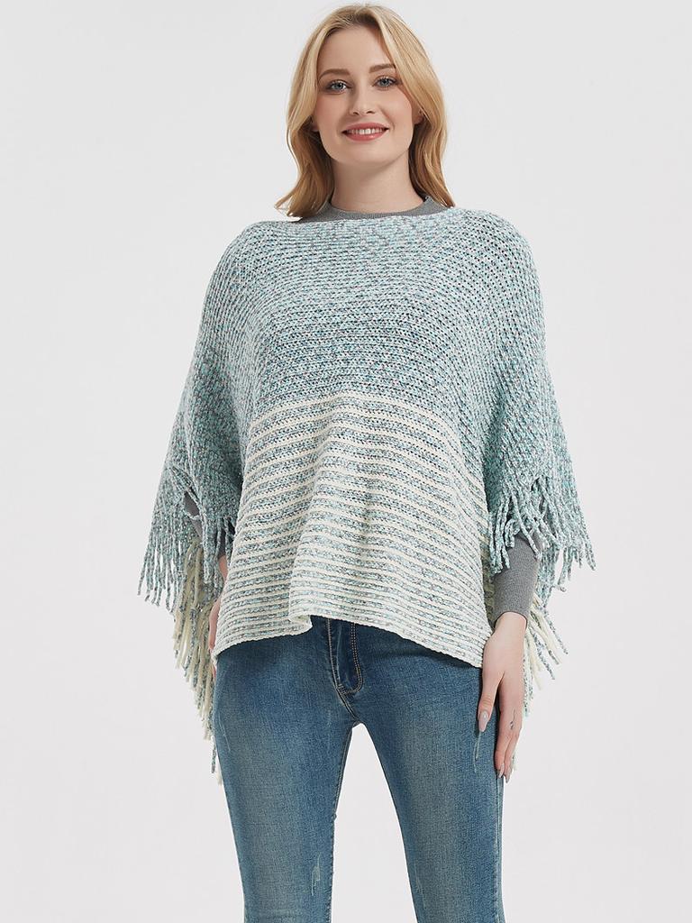 Трикотажная рубашка с кисточками и рукавами «летучая мышь»