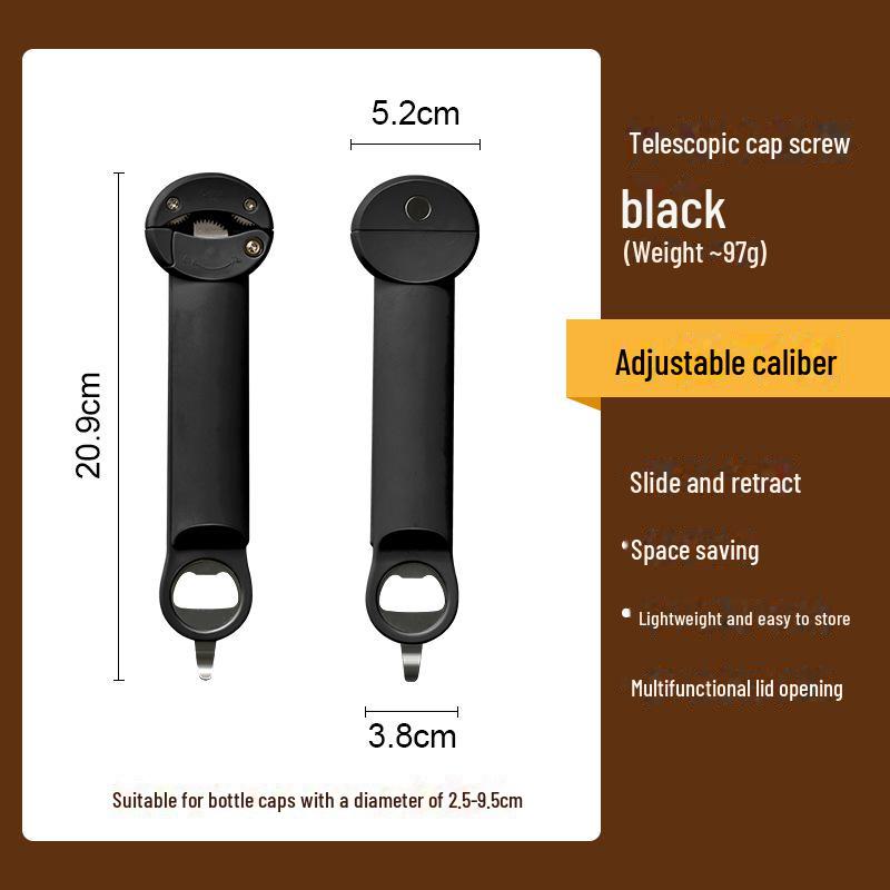 Многофункциональная телескопическая открывалка для банок и бутылок RAKUEN с функцией магнитного поворота