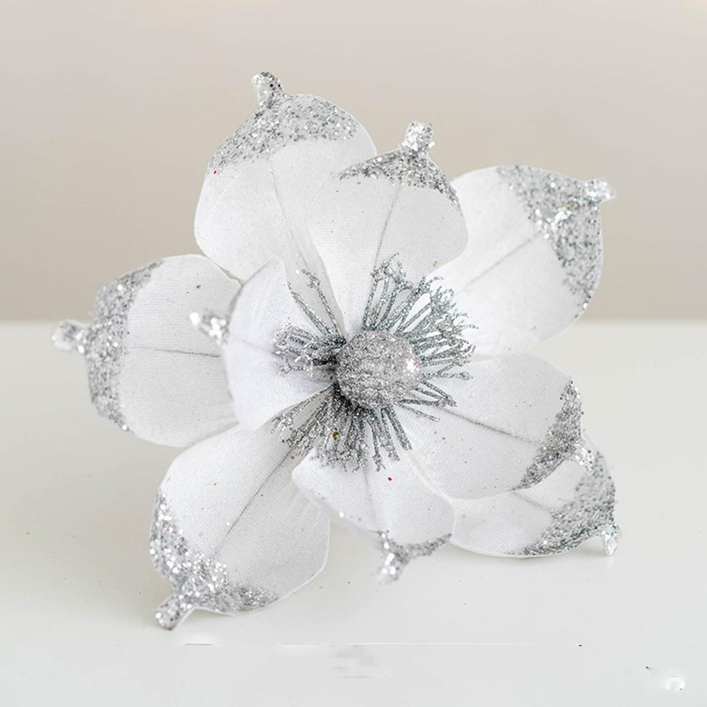 Искусственные блестящие цветы магнолии рождественские украшения пуансеттия выбор для рождественской елки венок гирлянда рождественское новогоднее украшение