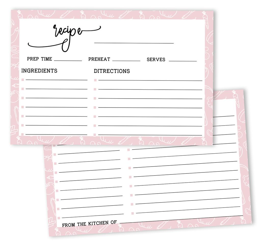 Inkdotpot 4x6 Inch Recipe Cards (Set of 50) , Thick Double Sided Premium Card Stock- Modern Style White Recipe Notecards