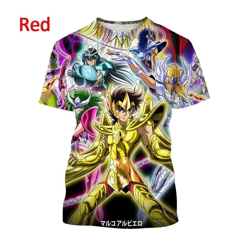 Unisex's Classic Manga Cartoon Casual Harajuku Style Streetwear Top Japanese Anime Saint Seiya Print Short-sleeved T Shirt