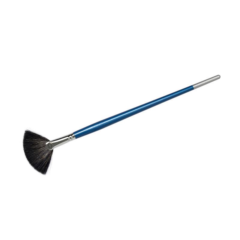Fan-Shaped Ceramic Glazing Brush with Metal Holder for Gouache