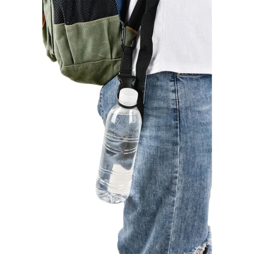 Marcea Water Bottle Holder, Set of 2 with Key Ring, Silica Gel Material, Bottle Hook, Portable, for Camping, Hiking, and Hydration (Type A, Black)