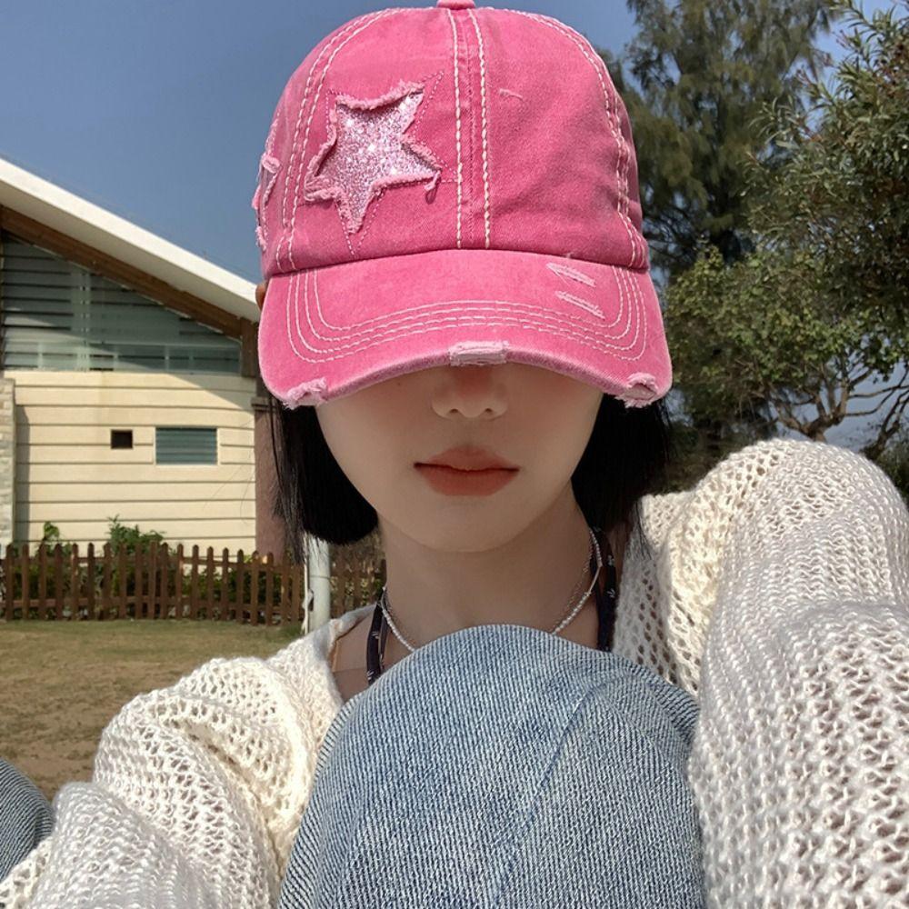 Корейская винтажная бейсболка из хлопка Spicy Girls Hat Retro Y2k Star Baseball Hat Outdoor
