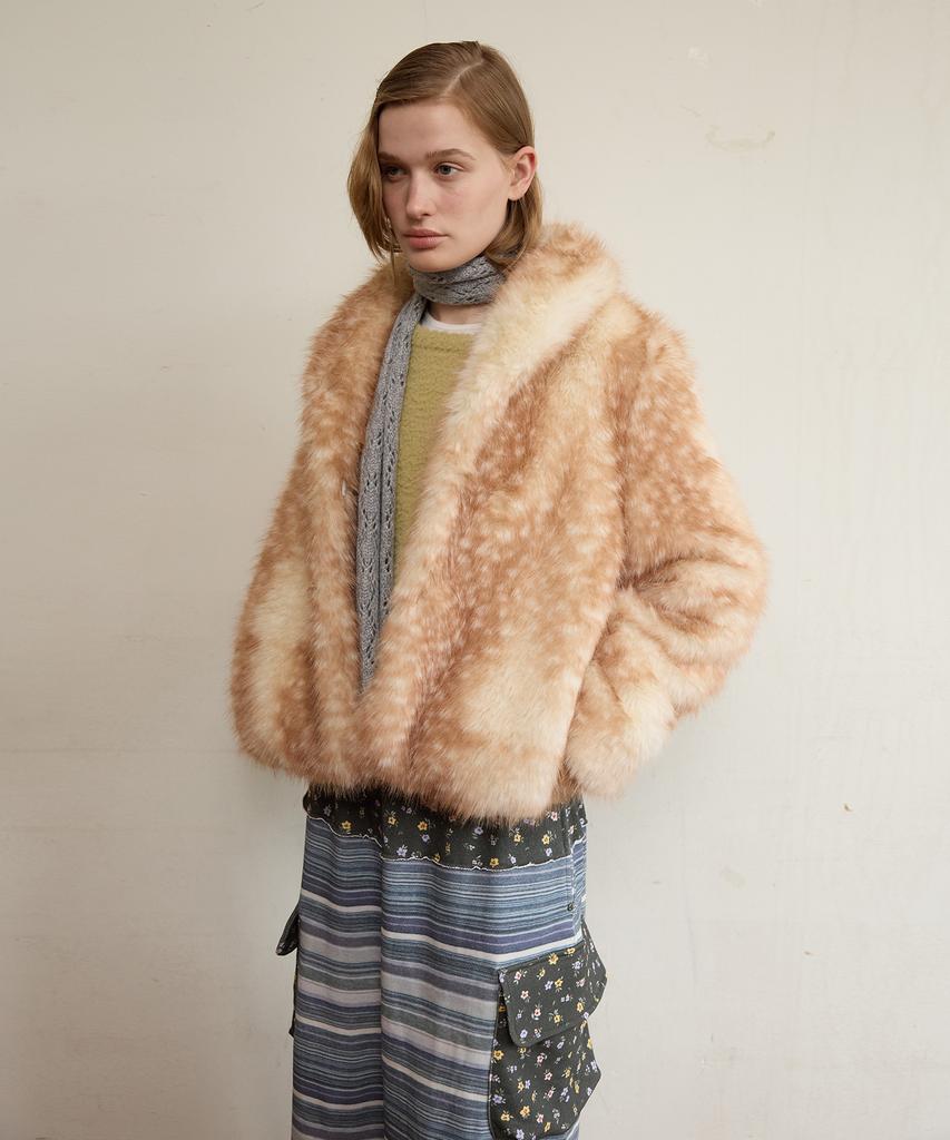 Funfromfun Bambi Fur Jacket, Brown
