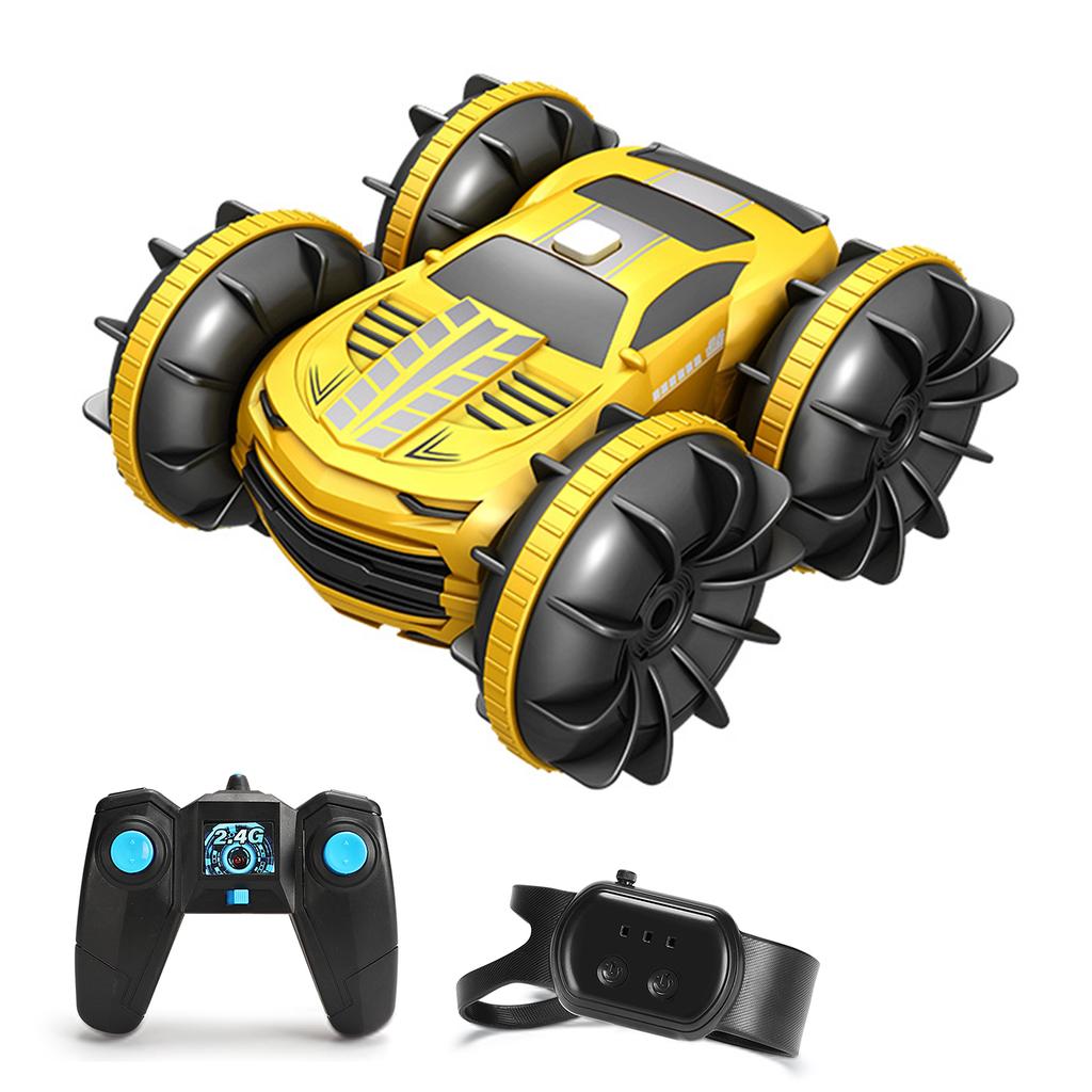 RC Stunt Car Doublesided Car Amphibious RC Car for Kids 2 In 1 RC Boat 2.4GHz 360 Degrees Rotate All