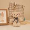 Cartoon Plush Bear Girl Keychain Schoolbag Doll Cute Backpack Pendant Ornament Doll Gift