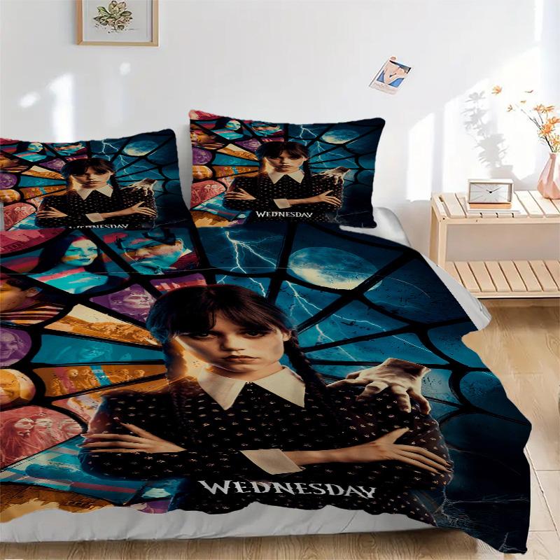 Wednesday Addams Mystery Print 3Pcs Bedding Setduvet Cover With 2 Bedropillowcase Home Birthday Gift