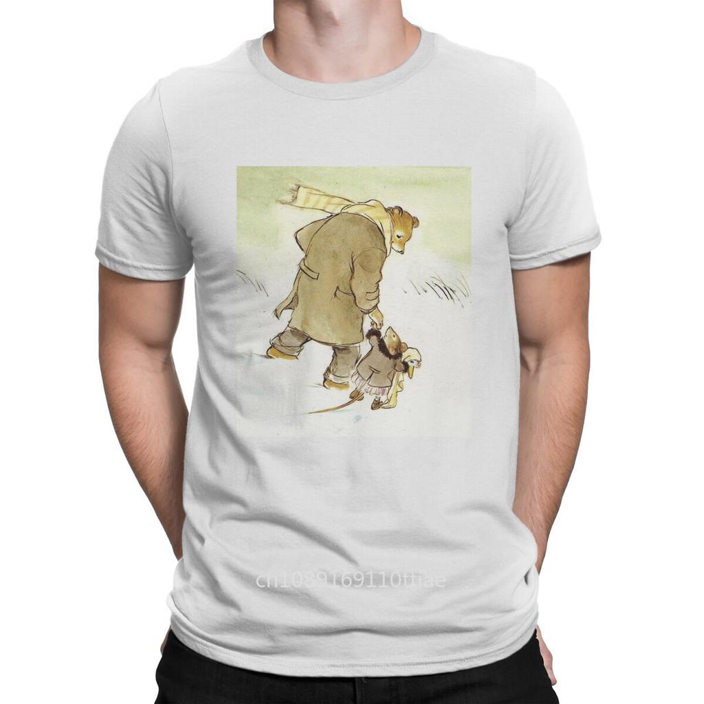 Together Man's TShirt Ernest & Celestine Cartoon O Neck Tops Fabric T Shirt Funny High Quality Birthday Gifts Unisex