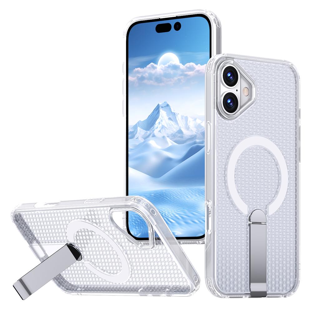 KEYSION Полый чехол с охлаждением MagSafe для iPhone 16 Pro Max 16Plus, магнитный, скрытая подставка, противоударный чехол для телефона