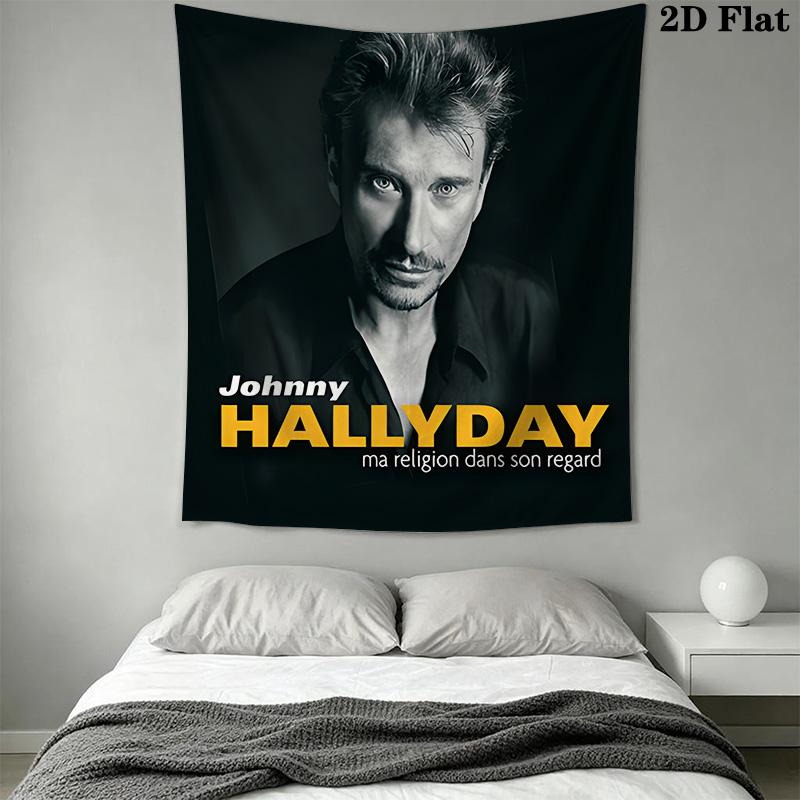 Johnny Hallyday Access Tapestry Background Cloth Fashion Print Homestay Soft Decoration Tapestry Soft Christmas Gift