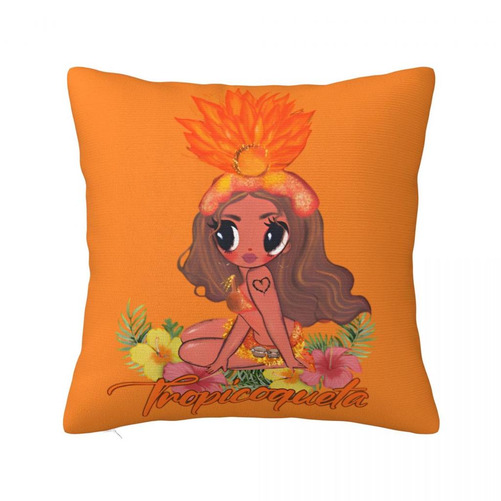 Karol G Tropicoqueta New Album Pillowcase Polyester Cushion Cover Decor Verano Rosa Throw Pillow Case Cover Home Square 40X40Cm