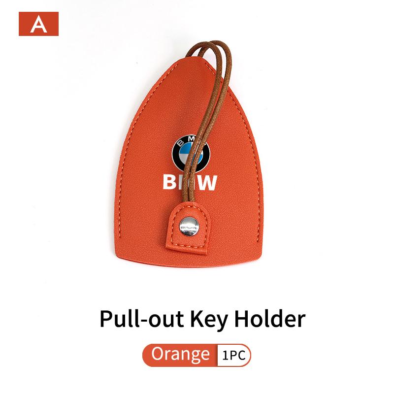 KHQB5 For BMW Leather Car Key Protective Case Keychain Storage Bag Coin Purse Accessories E87 E70 E91 E30 G20 E92 E93 E60 E46 E90 G30