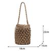 Summer Handmade Crossbody Bag for Women Beach Weaving Drawstring Straw Bucket Shoulder Bag