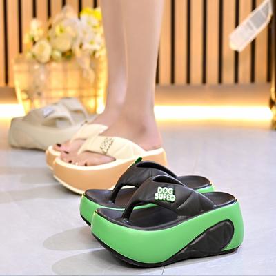 Модная обувь Тапочки Повседневные шлепанцы Резиновые шлепанцы на платформе Женские сланцы Женские Пляжные Разноцветные Сандалии Роскошные Гавайские Так