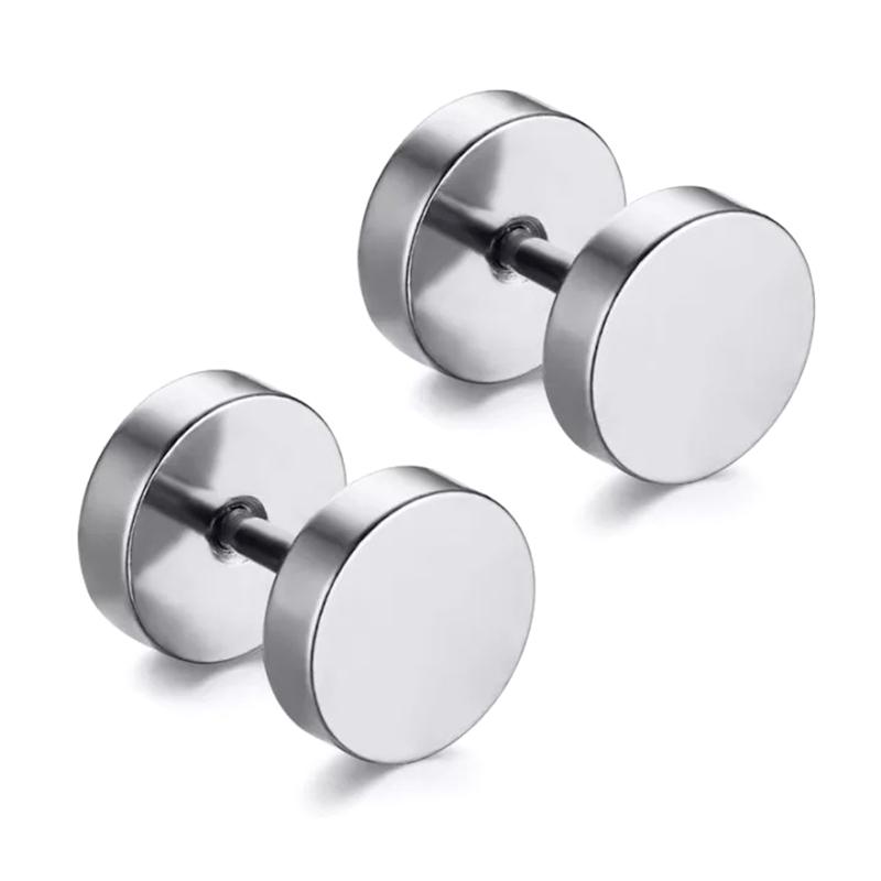 Earrings Stainless Steel Multiple Black Simple Ear Studs for Men Women Punk Style CZ Round Earring Fashion Jewelry