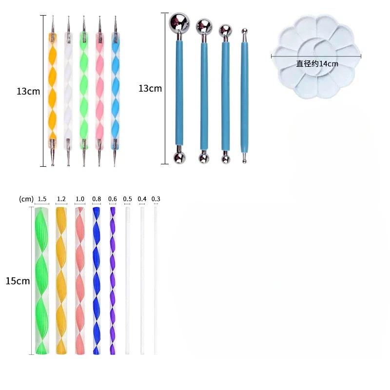 13/19p Creative DIY Mandala Tool Set - Air-dry Clay Embossing Set Acrylic Twisted Rod Dot Painting Stone Painted Pottery Tools